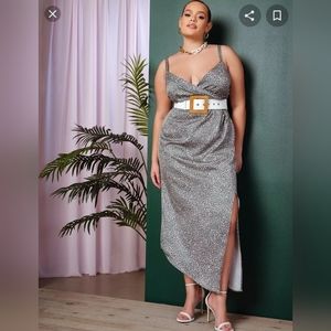 Eloquii satin wrap dress